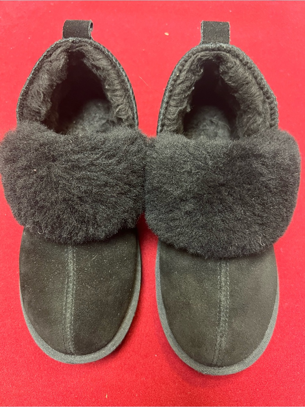 Women's Black Genuine Shearling Ankle Booties Size 7
